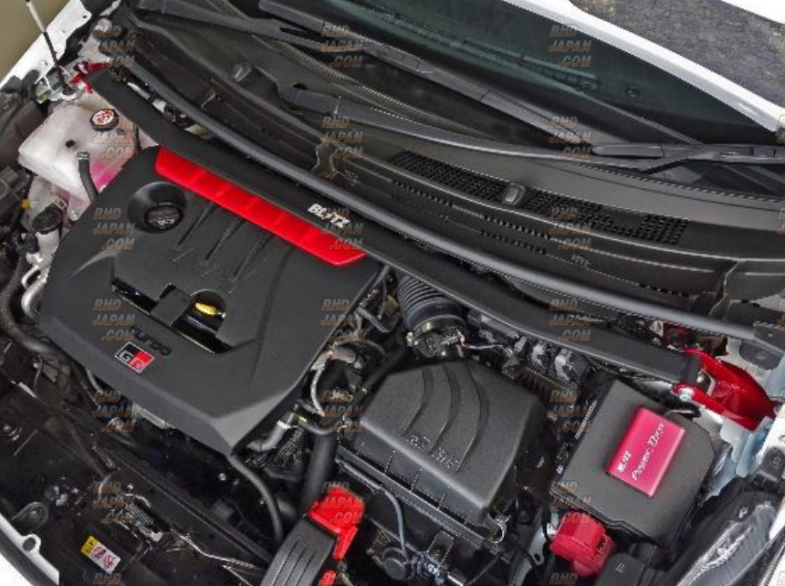 Blitz Strut Tower Bar Front Black x Red Metallic - GR Yaris GXPA16